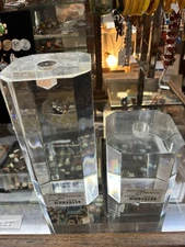 Beautiful Pair Vintage Ritts Astrolite Acrylic Candle Holders lucite mcm modern