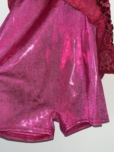 Curtain Call Costumes Dance Dress Size CLA Pink Sequins Shorts Underneath - Picture 6 of 10