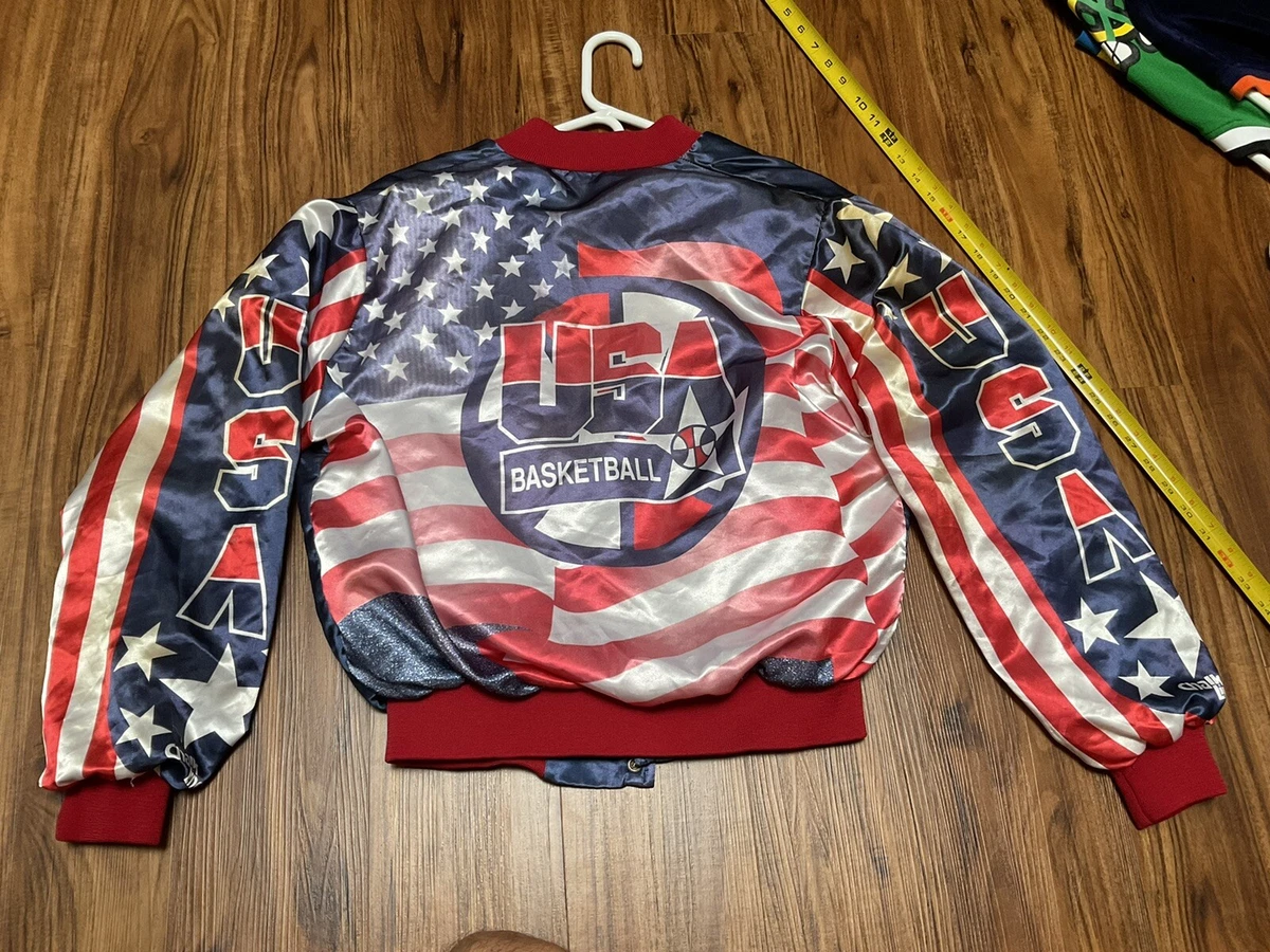 Chalk Line Dream Team Satin Jacket Large Vintage USA Olympics Jordan Bird  Magic