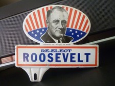 1936 Roosevelt Re-Election License Plate Topp...