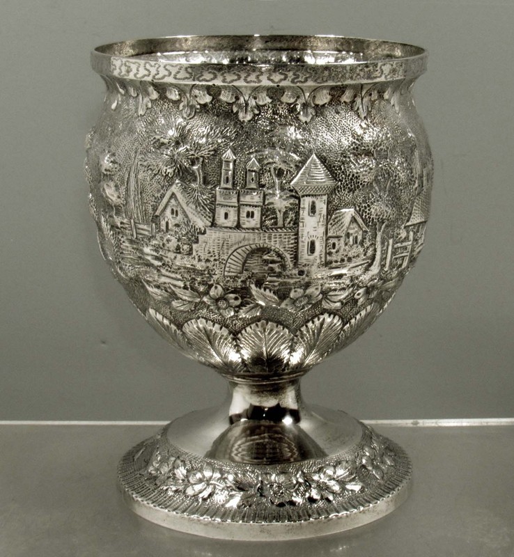 P.B Sadtler & Sons Sterling Silver Sugar Bowl   c1845 CASTLE