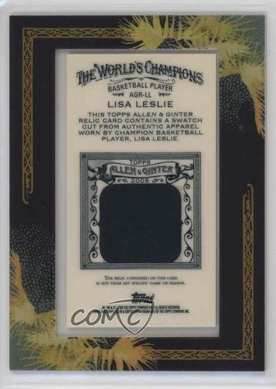 2008 Topps Allen & Ginter's Framed Mini Relics Lisa Leslie #AGR-LL HOF - Image 2 of 2