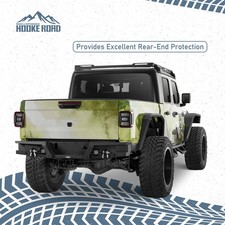 Off-road Rear Back Bumper W D-ring Led Light Fit 2020-2026 Jeep Gladiator Jt