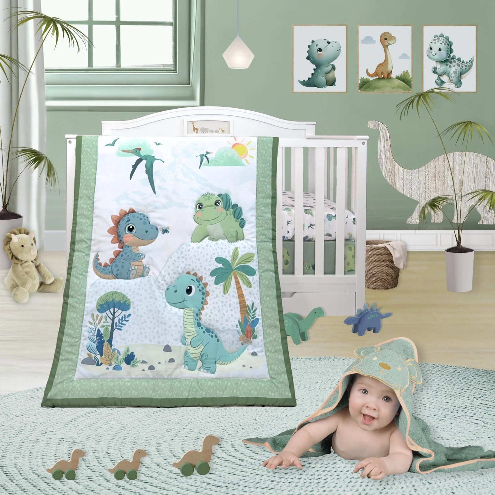 TrenD'lay 4 Piece Includes Comforter, Fitted sheet, Crib skirt and Bib. Unis...
Opens in a new windo