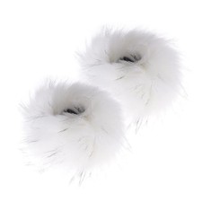 Tongcloud Women's Faux Fur Wrist Cuffs Wrist Warmers White and Little Black