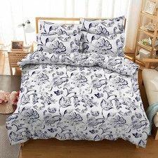 Image of 100% Egyptian Cotton Duvet Cover Set 400TC Floral Printed Bedding Set, All Sizes