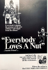 JOHNNY CASH 1966 original POSTER ADVERT EVERYBODY LOVES A NUT