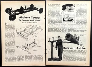 Airplane Coaster for Summer & Winter 1944 HowTo Build PLANS 2 seater
