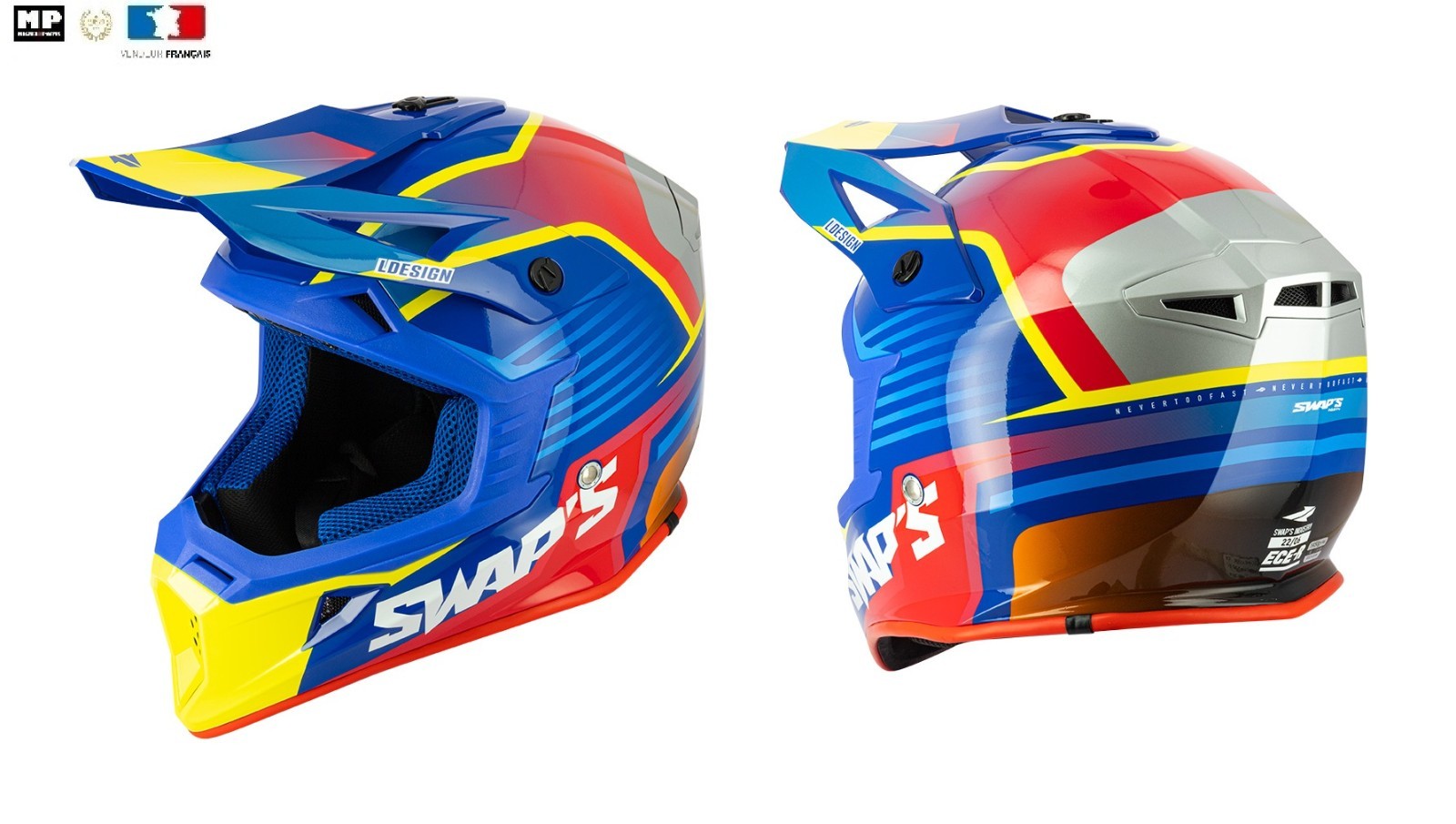 Casque cross adulte S818 noir et rouge mat pour moto enduro