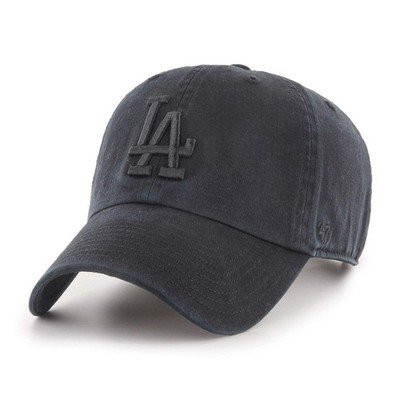 47 Los Angeles Dodgers '47 Clean UP Cotton Cap, Adjustable Strap, Black/Black