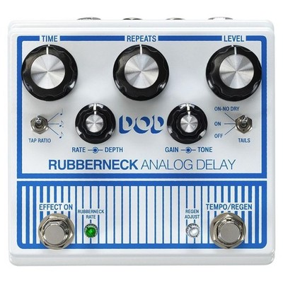 DigiTech DOD RUBBERNECK Analog Delay Pedal with Double Footswitches White
