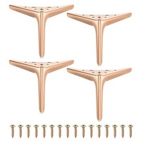 "4 StüCk Metallische MöBelfüßE 6\" MöBelbeine FüR Bett Tisch Schrank (RoséGold)"