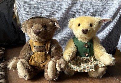 pair of vintage Steiff ''Brother and Sister'' teddy bears