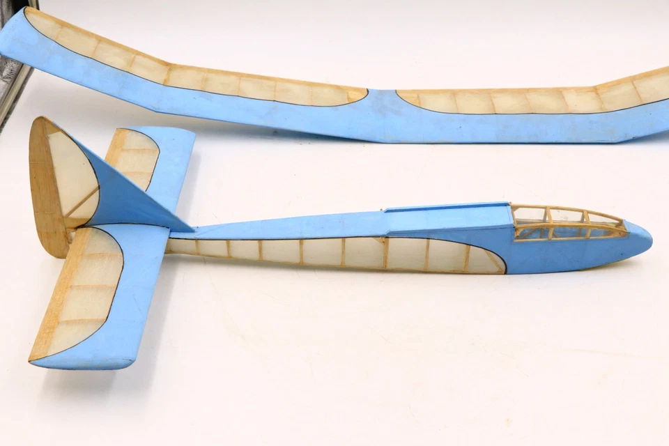 Vintage Free Flight Built Up Balsa & Tissue Glider Sailplane 29" VG Cond - Image 2 of 4