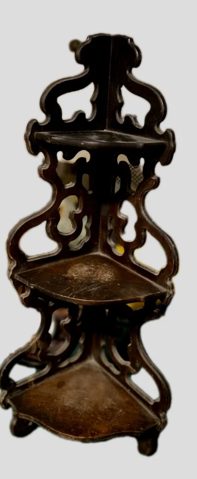 Vintage Victorian Style Scroll Fretwork Corner Wood Wall Shelf Ornate 23X7"  - Image 3 of 4