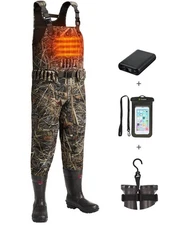 Hunting Waders Heated with Battery Pack, 800G Insulation Neoprene Chest Wader...