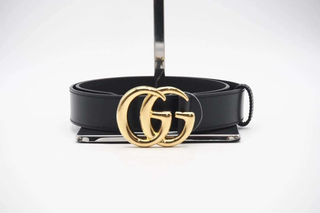 Ceinture GUCCI double fine noire dorée