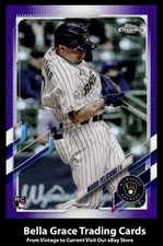 2021 Topps Chrome Update Mario Feliciano #USC43 Brewers Purple Refractor Rookie