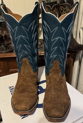 Anderson‎ Bean Horse Power Brown/Blue Square Toe Rewind to 89 Cowboy Boots X1006 Anderson Bean | Shoes | Anderson Bean Cowboy Boots Tag Boar  main image 3
