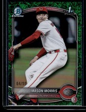 MASON MORRIS 2025 BOWMAN DRAFT CHROME #BDC-66 GREEN GRASS REFRACTOR 64/99
