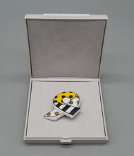 Rosenthal Schmuck Brosche Pop Art 4 x 4 cm Porzellan