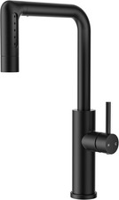 FORIOUS Black Waterfall Kitchen Faucet with Pull Down Sprayer, 5-Mode Spout