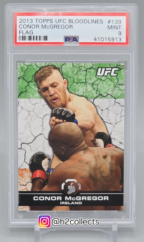 2013 Topps UFC Bloodlines Conor Mcgregor RC IRELAND FLAG 50/188 PSA 9 MT Rookie