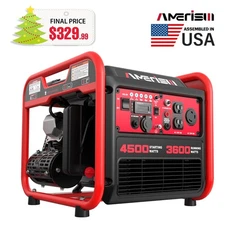 Amerisun 4500W Gas Inverter Generator, 223cc 4-Cycle, 120V Output, Recoil, EPA