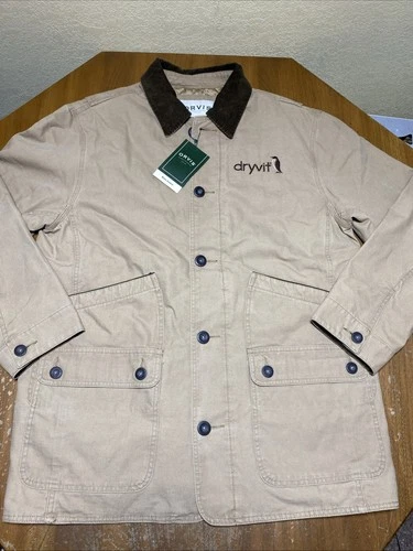 Orvis dryvit Barn Coat Mens L Saddle Chore Jacket Lined Corduroy Trim 214849