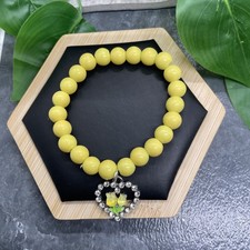 6.5  Plus Stretch Bracelet Set Stone Bead Rhinestone Charm New Free Ship B41