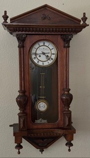 Antique Leopold Mayer 19th Century (1800s) Vienna Wooden Regulator Wall Clock
