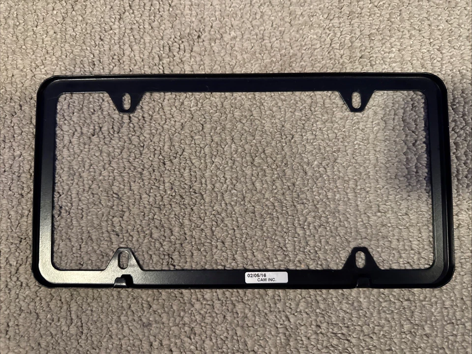 BMW License Plate Frame Metal Black Paint Finish - Image 2 of 2