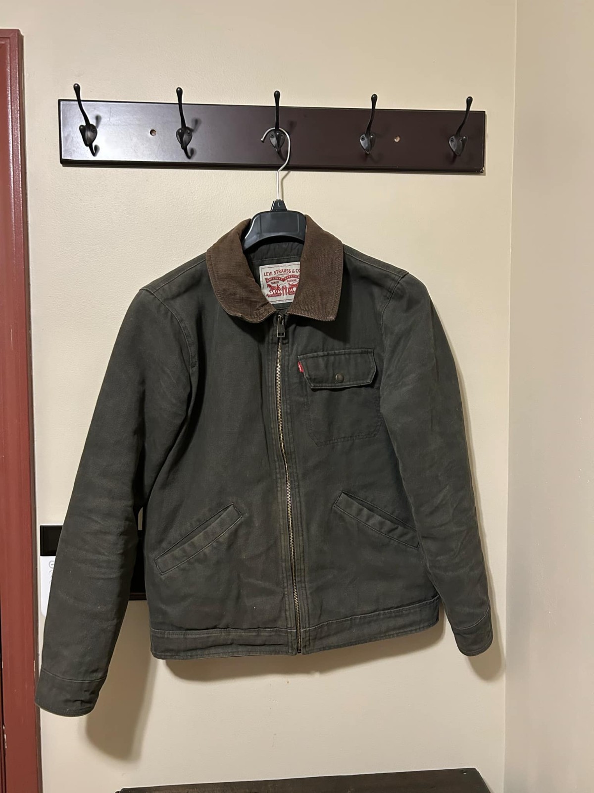 Levi's Men's Cotton Depot Jacket Quilted With Corduroy Collar, S
