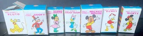 1972 Lot of 7  Marx Disneykins Figures in Original Boxes Mickey Minnie  Daisy