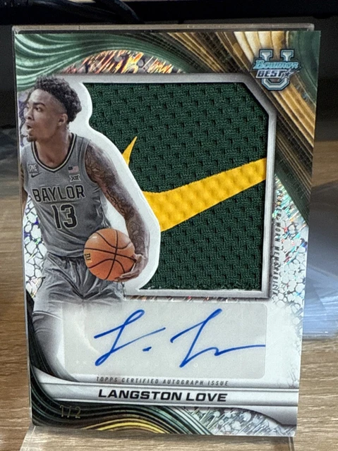 2024-25 Bowman U Best PJRA-LL Langston Love Jumbo Relic Auto Brand Logo Nike 1/2