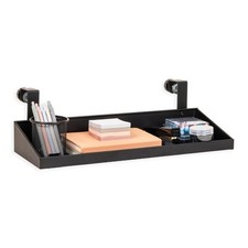Mind Reader Hanging Cubicle Shelf, Metal Storage Organizer, 20.25" L x 7"W,Black