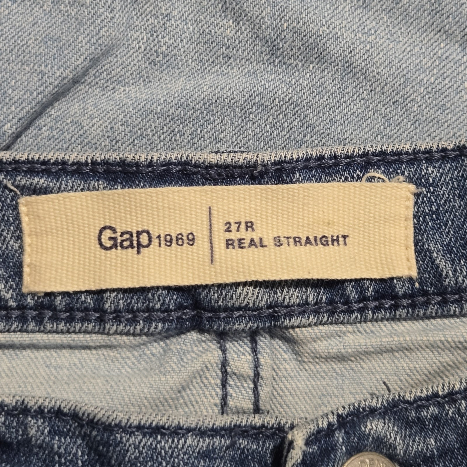 GAP 1969 Two Tone Authentic Real Light Indigo Rea… - image 9