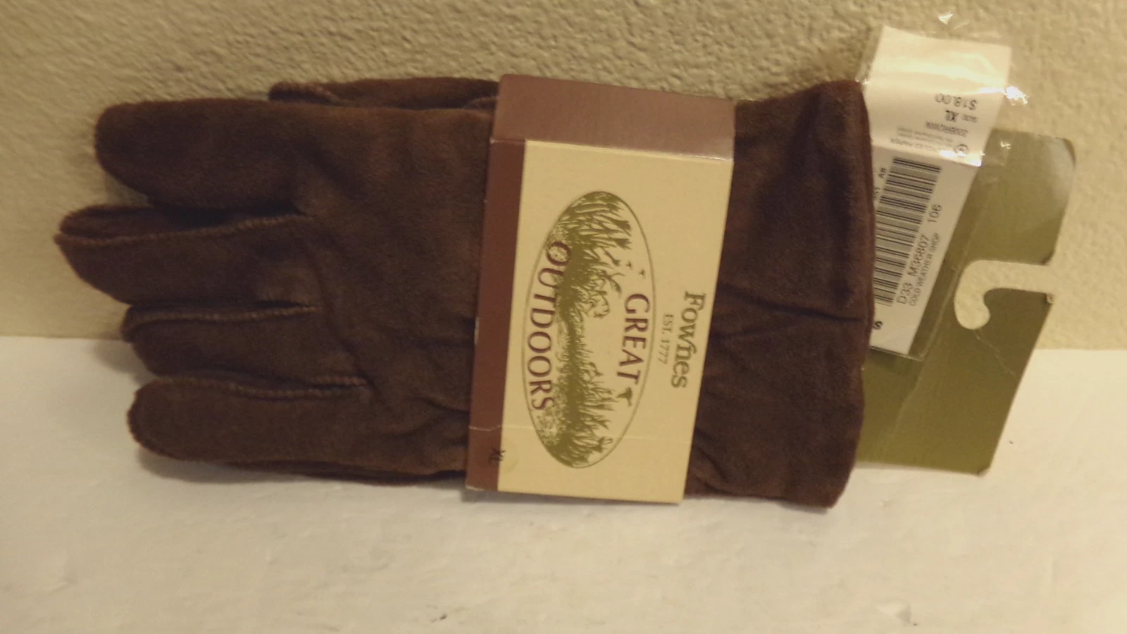 Mens Suede Leather Fownes Great Outdoors Gloves XL New