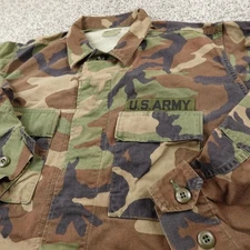 VTG Military Jacket Mens M Green Brown Woodland Camo Combat Coat BDU Army Hunt