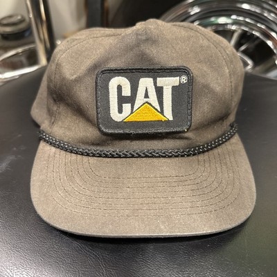 Vintage CAT Caterpillar Equipment Fat Rope Trucker Hat Snapback Cap Patch