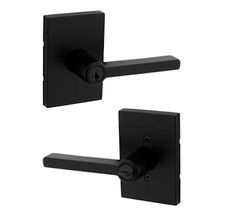 Kwikset Halifax Single Cylinder Keyed Entry Lever Set Matte Black