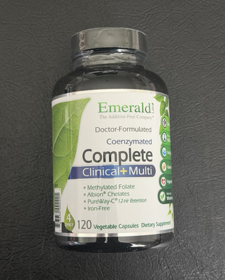 Emerald Labs Complete Clinical Multi+ Iron-Free Vegetarian 120 Caps Exp 11/28