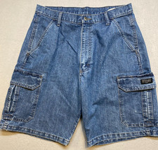 Denim Cargo Shorts Mens Size 34 Wrangler Blue Authentic Issue Six Pockets
