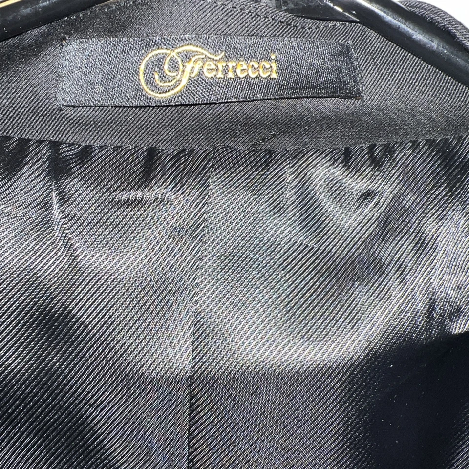 Men's Ferrecci Ford Black Blazer Jacket Italian Oxford Single Breasted Reg Fit  - Image 4 of 4