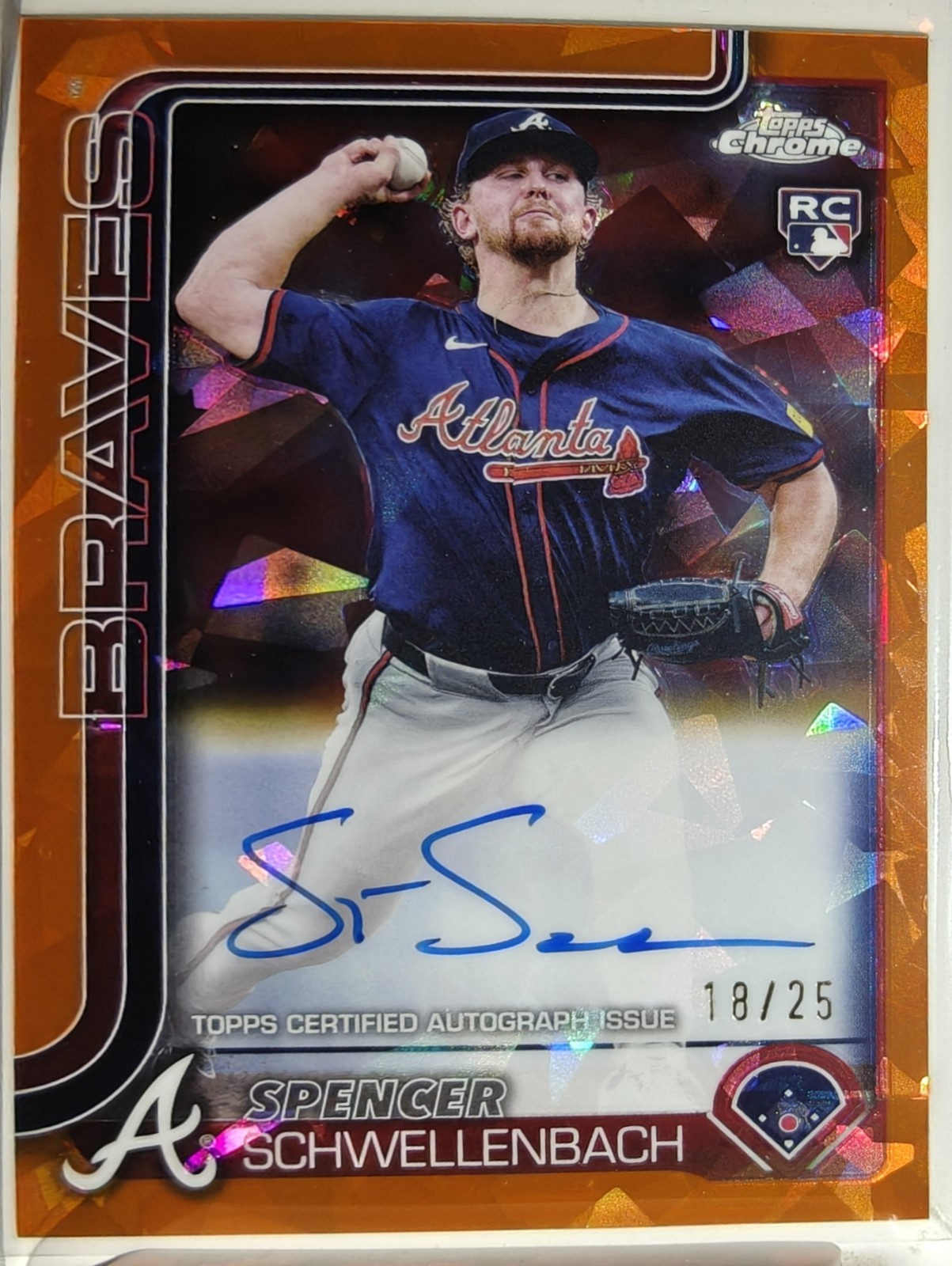 2025 Topps Chrome Sapphire - Orange Refractor Auto Spencer Schwellenbach #18/25