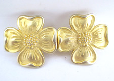 Vtg Double Flowers Belt Buckle Ladies 1980s Clasp Boho Hippy Delicate Glam