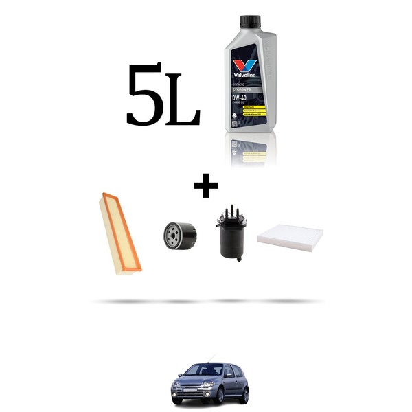 Hoffcar Set Service 4 Filter Und 5L ÖL FüR Renault Clio II 1.5 DCI 48Kw Von 20-image