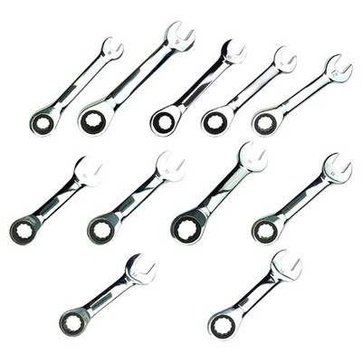 Reversible Combination Single Wrench 8-18mm Short Handle Ratchet Wrench