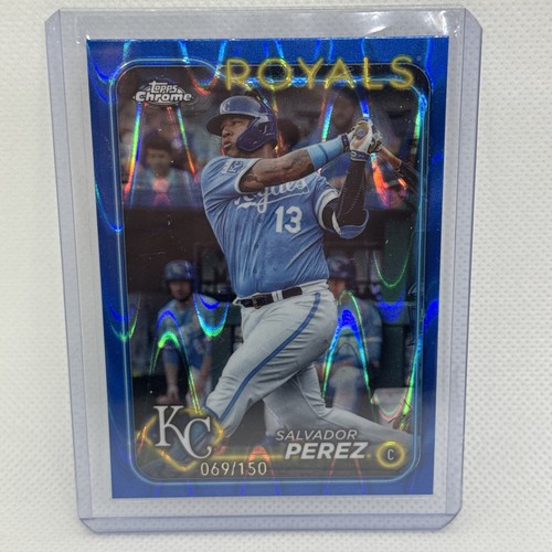 Salvador Perez [Blue Wave Refractor] #117 2024 Topps Chrome card