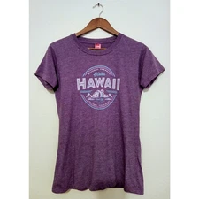Island Girl Hawaii Women’s T-Shirt Purple Graphic Tee Casual Beachwear 